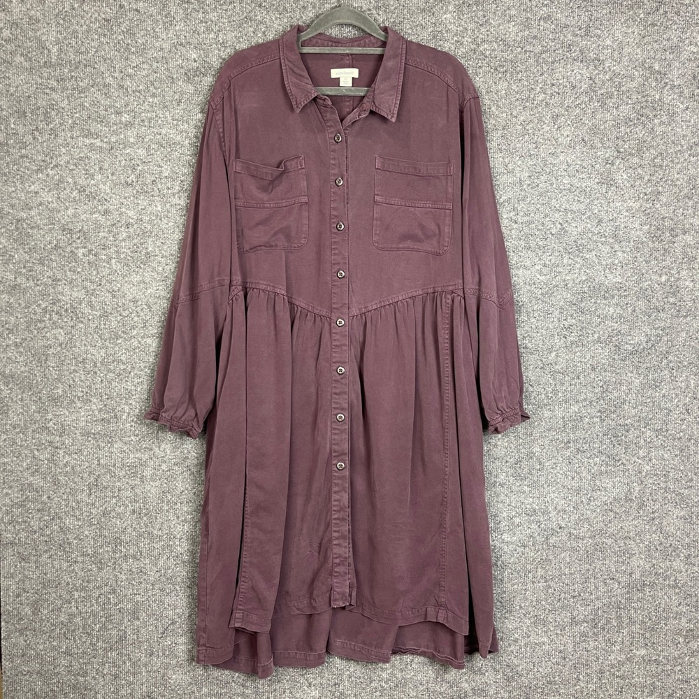 Sundance Shirt Dress Womens XL Lyocell Viscose Button Front